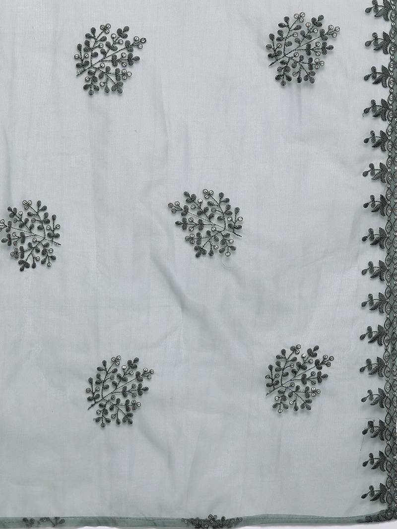 Women Floral Print Regular Thread Work Kurta with Trousers & Dupatta