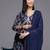 Floral Printed Pleated Gotta Patti Silk Georgette Kurta with Trousers & Dupatta