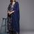 Floral Printed Pleated Gotta Patti Silk Georgette Kurta with Trousers & Dupatta