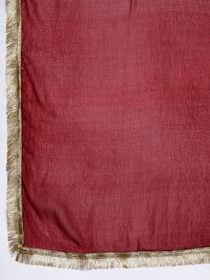 Women Floral Yoke Design Sequinned Chanderi Silk Kurta with Trousers & Dupatta 5