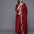 Women Floral Yoke Design Sequinned Chanderi Silk Kurta with Trousers & Dupatta