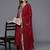 Women Floral Yoke Design Sequinned Chanderi Silk Kurta with Trousers & Dupatta