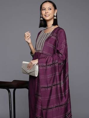 Women Yoke Design Regular Sequinned Kurta with Trousers & Dupatta 2
