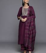 Women Yoke Design Regular Sequinned Kurta with Trousers & Dupatta