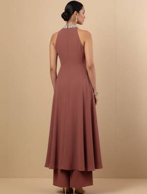 Women Ethnic Motifs Embroidered Regular Thread Work Silk Georgette Kurta with Trousers 3