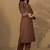 Women Regular Mandarin Collar Thread Work Kurta with Trousers