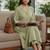 Women Regular Silk Crepe Kurta with Trousers