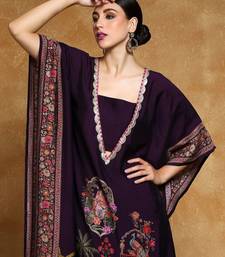 Ethnic Motifs Printed Sequinned Square Neck Kaftan Kurta With Trousers