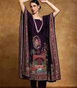 Ethnic Motifs Printed Sequinned Square Neck Kaftan Kurta With Trousers