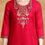 Women Floral Yoke Design Regular Thread Work Kurta with Trousers & With Dupatta