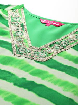 Leheriya Printed Sequinned Kurta With Trousers & Dupatta 2