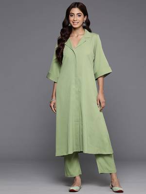 Solid Shirt Style A Line Kurta 1