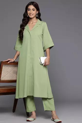 Solid Shirt Style A Line Kurta