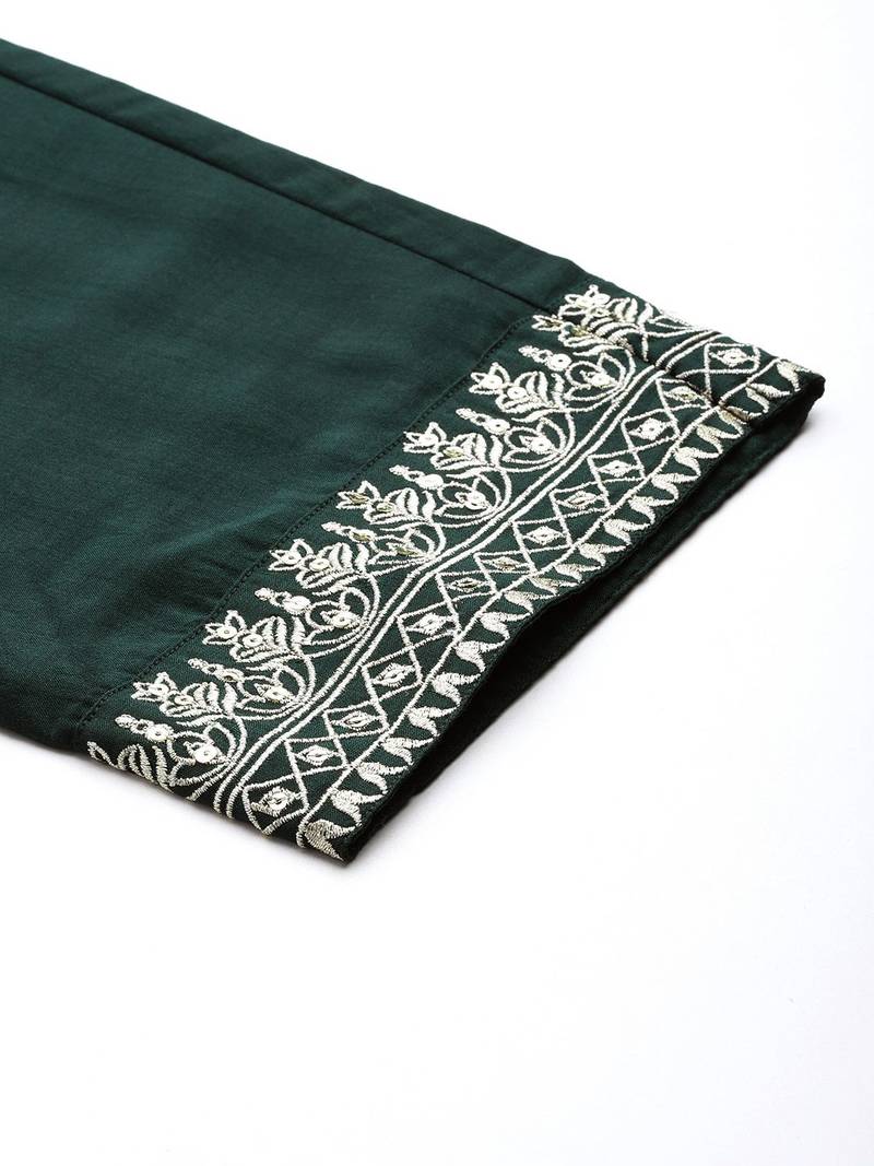 Women Floral Yoke Design Regular Kurta with Trousers & Dupatta