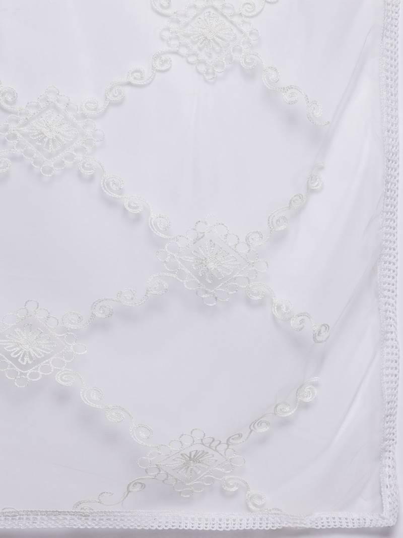 Floral Embroidered Panelled Thread Work Kurta With Trousers & Dupatta