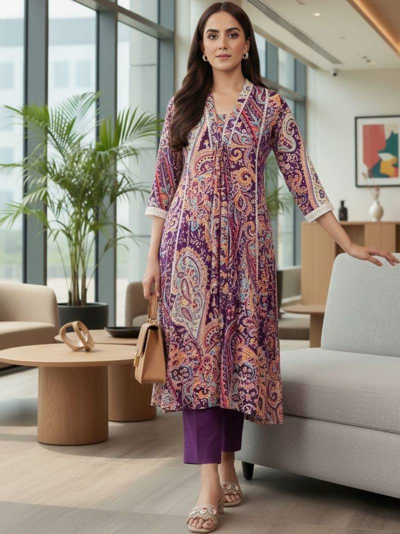 Women Paisley Printed Regular Pure Cotton Kurta with Trousers