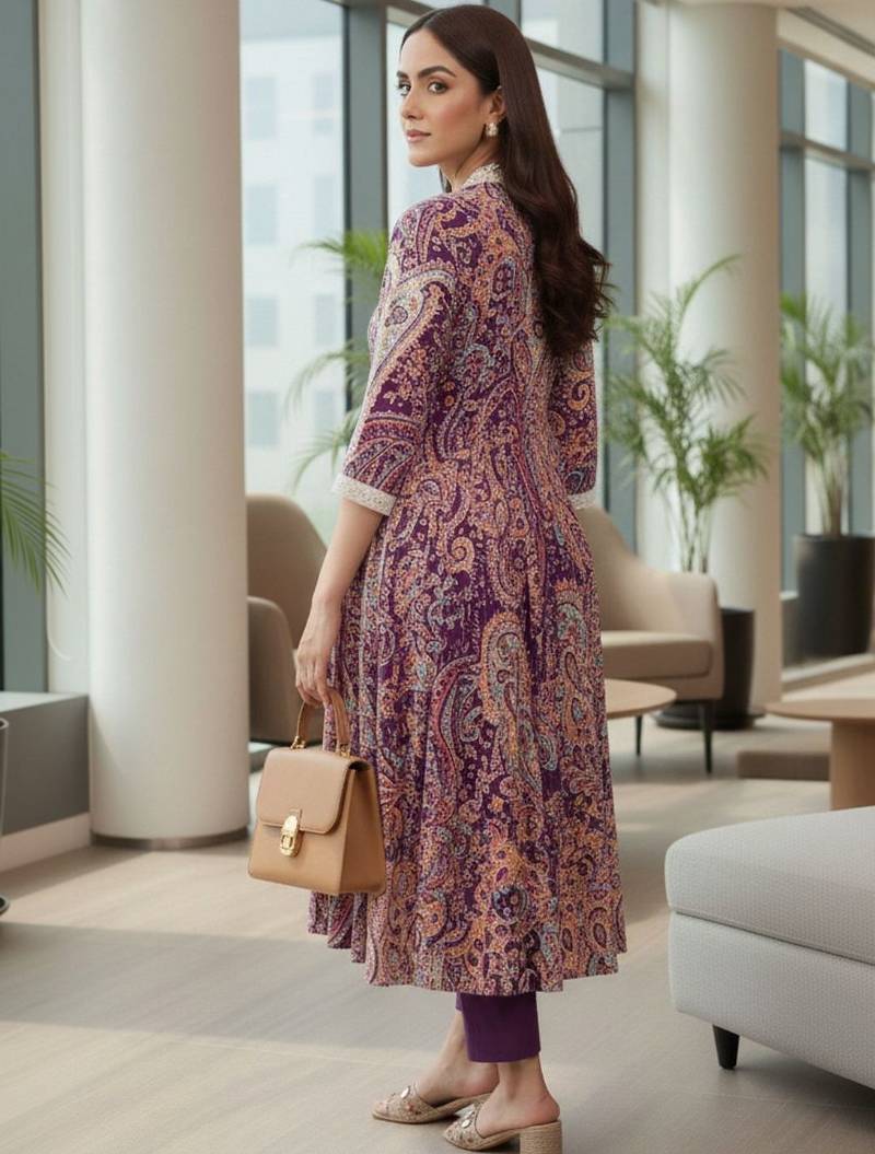 Women Paisley Printed Regular Pure Cotton Kurta with Trousers