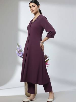 Women Regular Silk Crepe Kurta with Trousers 1
