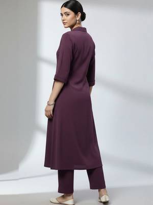 Women Regular Silk Crepe Kurta with Trousers 3
