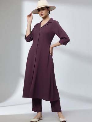 Women Regular Silk Crepe Kurta with Trousers 4