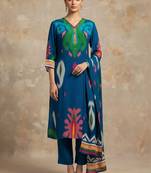 Women Printed Regular Kurta with Trousers & With Dupatta