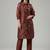 Women Bandhani Printed Regular Chanderi Silk Kurta with Trousers