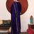 Violet Floral Embroidered Thread Work Velvet Kurta with Palazzos & Dupatta