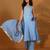 Striped Gotta Patti Shoulder Straps Straight Kurta With Trousers & Dupatta