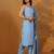 Striped Gotta Patti Shoulder Straps Straight Kurta With Trousers & Dupatta
