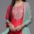 Floral Yoke Design Sequinned Kurta With Trousers & Dupatta