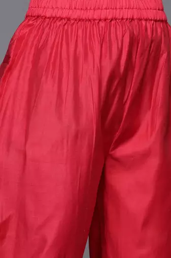Floral Yoke Design Sequinned Kurta With Trousers & Dupatta