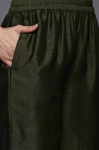 Ethnic Motifs Embroidered Kurta With Trousers & Dupatta