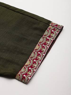 Ethnic Motifs Embroidered Kurta With Trousers & Dupatta 9