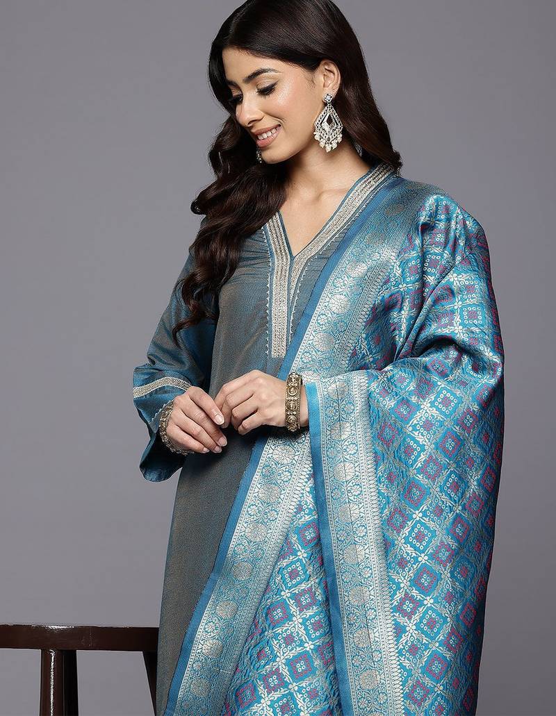 Women Regular Gotta Patti Kurta with Trousers & With Dupatta