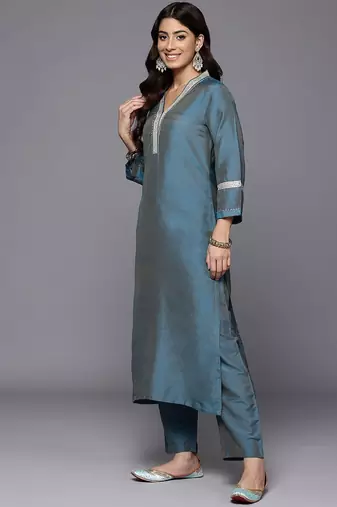 Women Regular Gotta Patti Kurta with Trousers & With Dupatta
