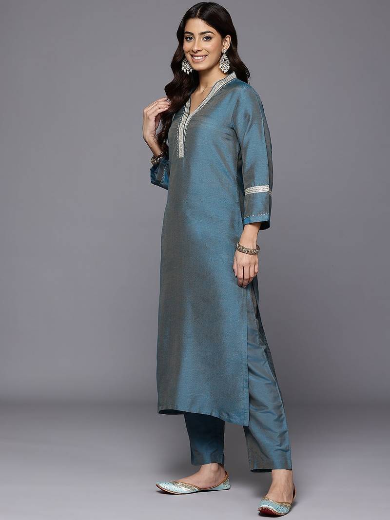 Women Regular Gotta Patti Kurta with Trousers & With Dupatta