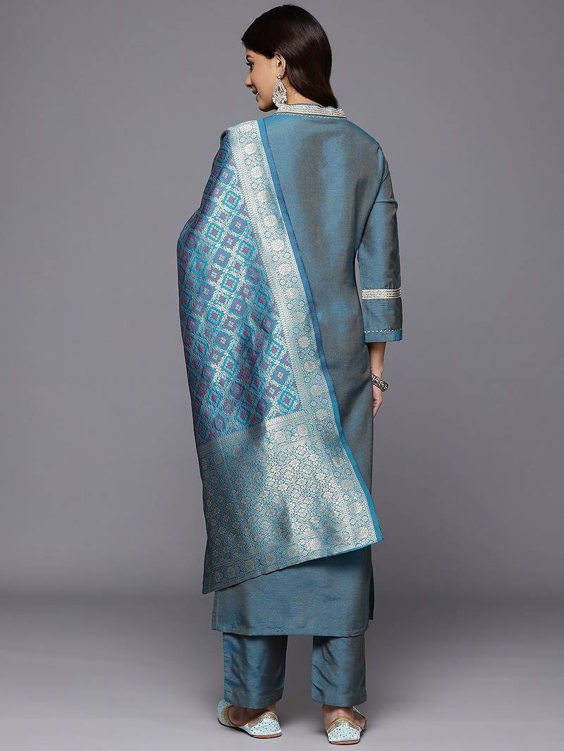 Women Regular Gotta Patti Kurta with Trousers & With Dupatta