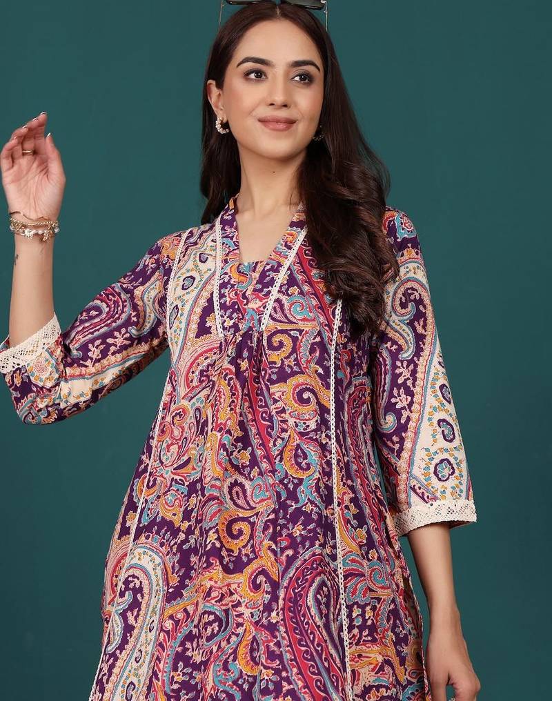 Women Paisley Printed Regular Pure Cotton Kurta with Trousers