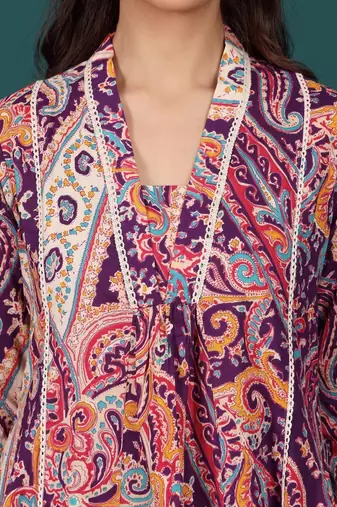 Women Paisley Printed Regular Pure Cotton Kurta with Trousers
