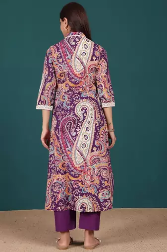 Women Paisley Printed Regular Pure Cotton Kurta with Trousers