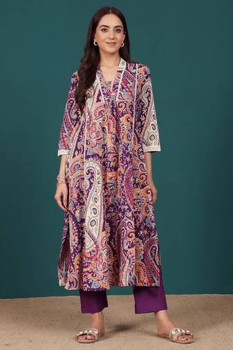 Women Paisley Printed Regular Pure Cotton Kurta with Trousers