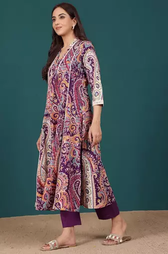 Women Paisley Printed Regular Pure Cotton Kurta with Trousers