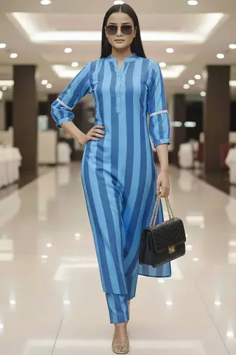 Women Printed Regular Kurta with Trousers