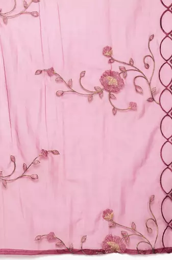 Floral Printed Regular Pure Silk Kurta with Trousers & Dupatta