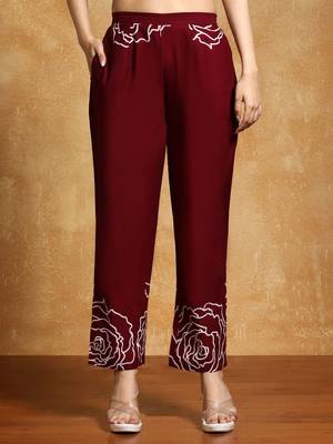 Floral Printed Mandarin Collar A-Line Pure Cotton Kurta With Trousers 7