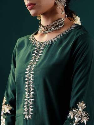 Women Ethnic Motifs Embroidered Regular Kurta with Trousers & With Dupatta 2