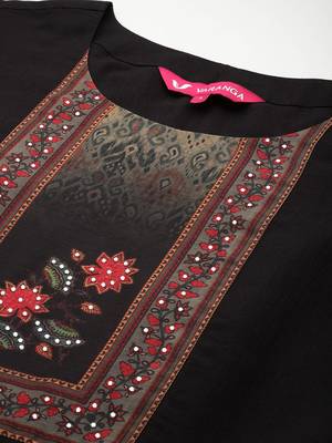 Women Floral Yoke Design Sequinned Kurta with Trousers & Dupatta 2