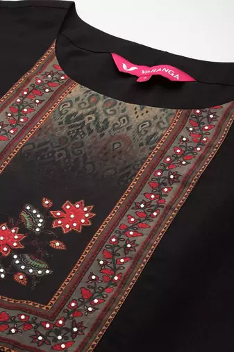 Women Floral Yoke Design Sequinned Kurta with Trousers & Dupatta