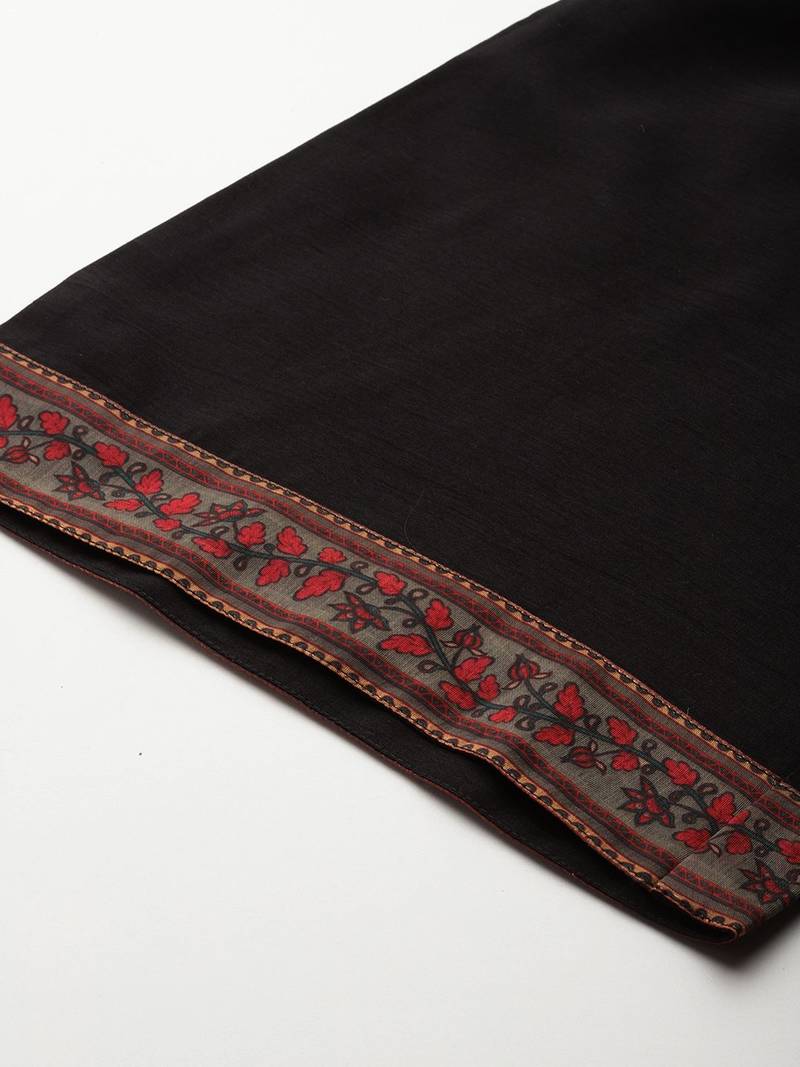 Women Floral Yoke Design Sequinned Kurta with Trousers & Dupatta