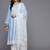 Floral Embroidered Thread Work Kurta With Trousers & Dupatta